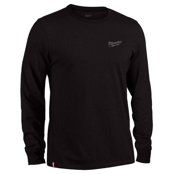 Milwaukee Hand Trucks M Long Sleeve Men's Crew Neck Black Hybrid Work Tee Shirt 604B-M - main
