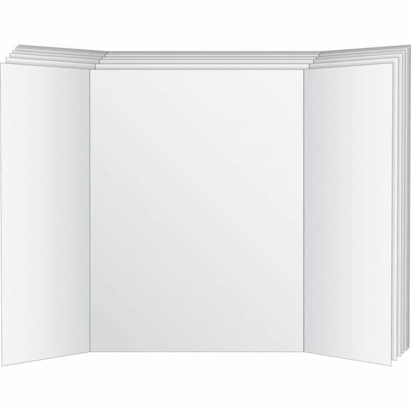 Geographics Eco Brites, Two Cool Tri-Fold Poster Board, 36 X 48, White/white, 6PK 26790 - main