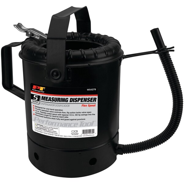 Performance Tool 5 qt. Flex-Spout Dispenser, One Hand Operation, Flexible Spout, Thumb Valve W54279 - main