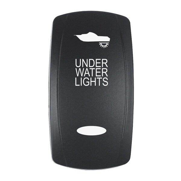 Pacer Group Pacer Actuator, 'UNDER WATER LIGHTS' f/V Series Contura Switches, Black, Laser Etched Top/Bottom EV2LE-UW - main