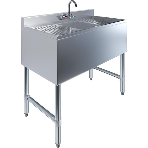 Amgood Underbar Sink, 1 bowl, Stainless Steel, 19 in W x 36 in L x 33 in H SINK BAR S1C-101410-LR-F-Z - main