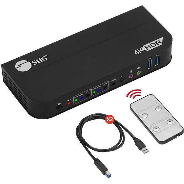 Siig 2x1 HDMI 4K HDR KVM USB 3.0 Switch with Remote Control CE-KV0E11-S1 - main