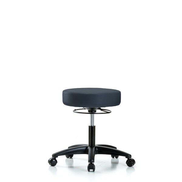 Blue Ridge Ergonomics Desk Stool, Vinyl, Casters, Nav BR-VDHSO-RG-RC-8582 - main