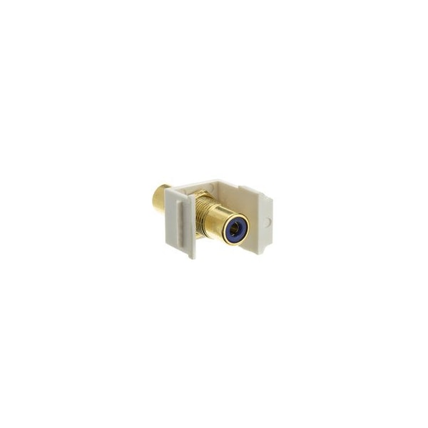 Cable Wholesale Keystone Insert, White, RCA Female Coupler (Blue RCA) 324-120WB - main