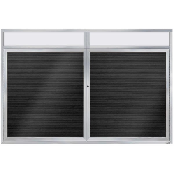 Aarco Enclosed Letter Board Directory w/ Clear Satin Anodized Al Frame and Header, 48''Hx72''W, 2 Doors ADC4872H - main