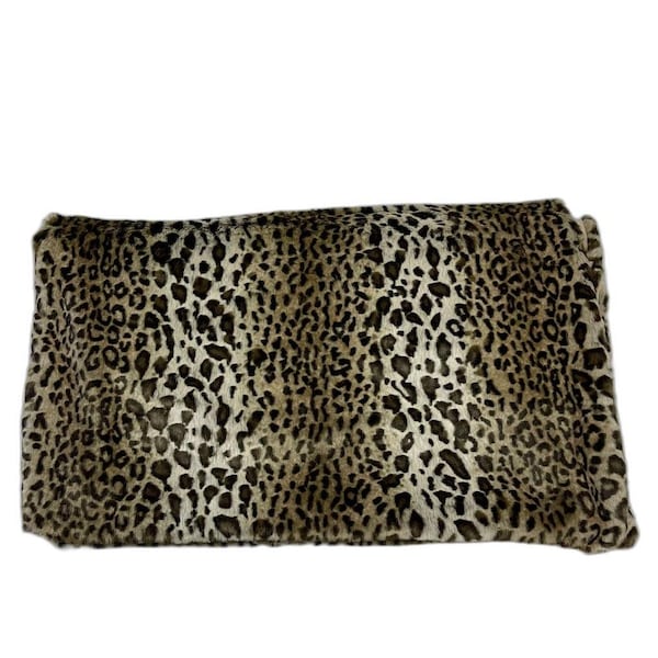 Homeroots 50" X 60" Black Brown And Beige Leopard Faux Fur Plush Throw Blanket 474020 - main