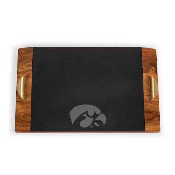 Picnic Time Family Of Brands NCAA Iowa Hawkeyes Covina Acacia and Slate Serving Tray 957-07-512-223-0 - main