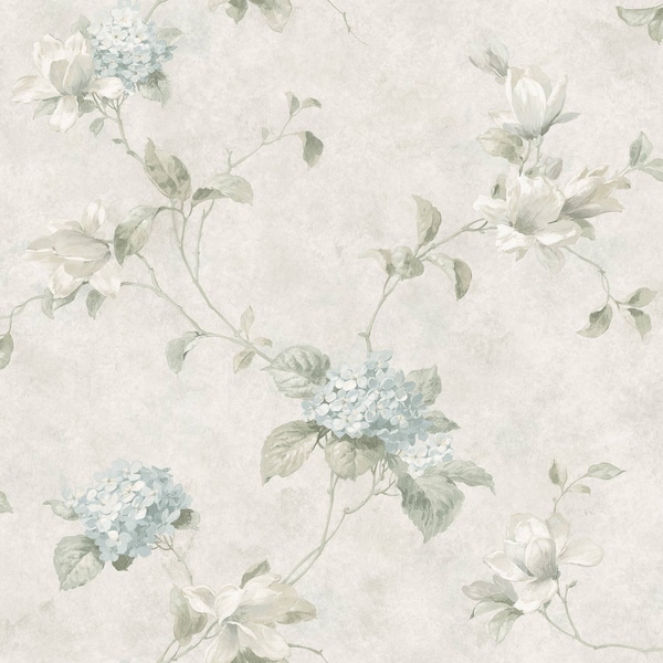 Chesapeake Magnolia Light Blue Hydrangea Trail Wallpaper 3123-76306 - main