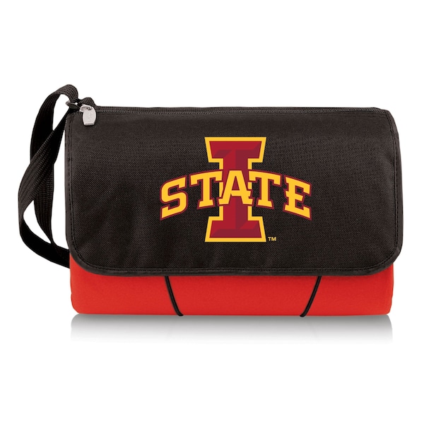 Picnic Time Family Of Brands NCAA Iowa State Cyclones Blanket Tote Outdoor Picnic BlanketRed with Black Flap 820-00-100-234-0 - main