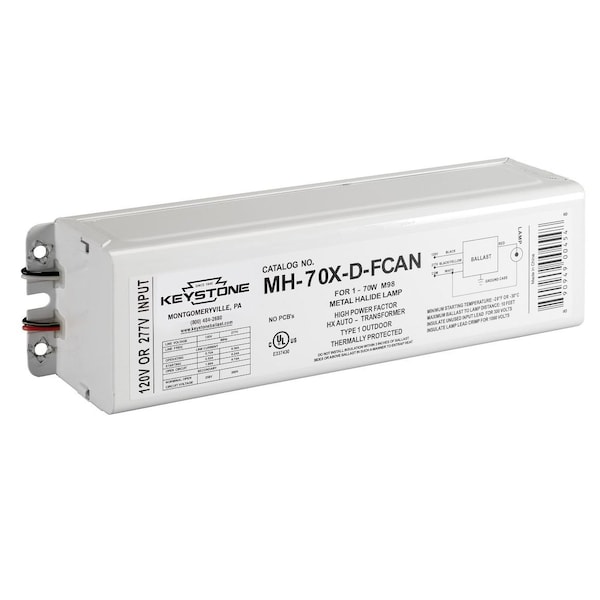 Keystone 70W, Probe Start Metal Halide, 120/277V, F-CAN MH-70X-D-FCAN 3/1 - main