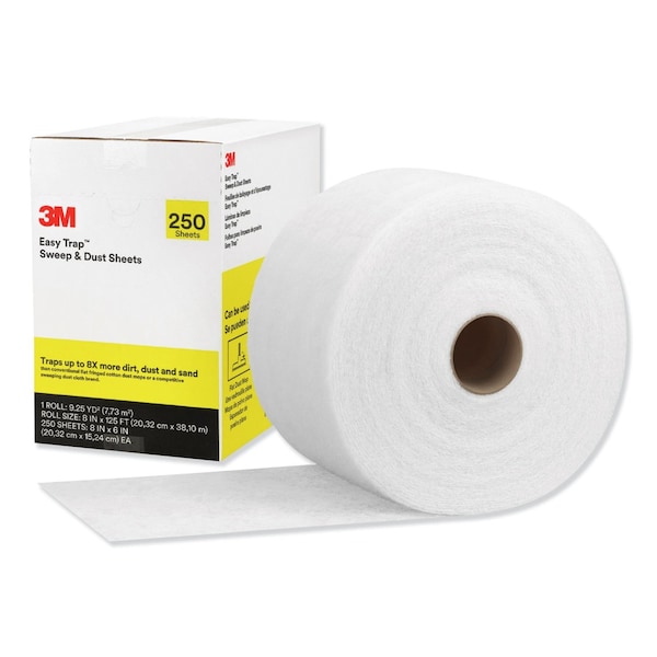 3M Easy Trap Duster, 8 x 125 ft, White, 1 - 250 Sheet Roll/Carton 55654W - main