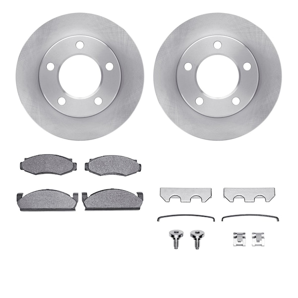 Dynamic Friction Co DFC Brake Rotor- Heavy Duty Brake Pad includes Hardware 6412-42065 - main