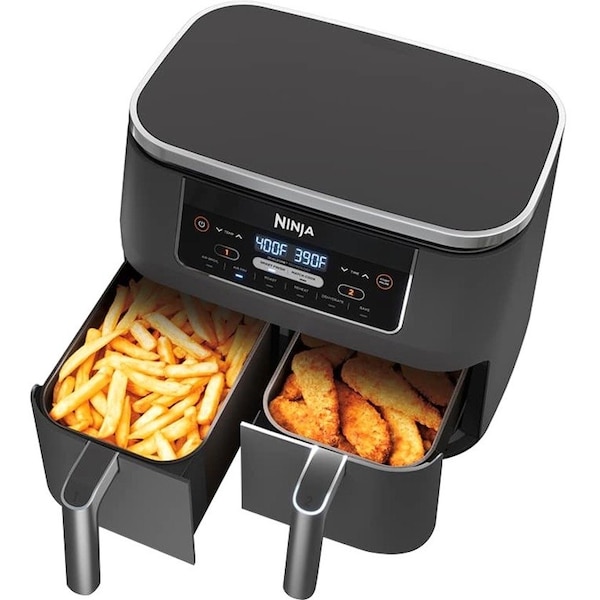 Ninja Foodi Dual Basket Black 8 qt Programmable Digital Air Fryer DZ201 - main