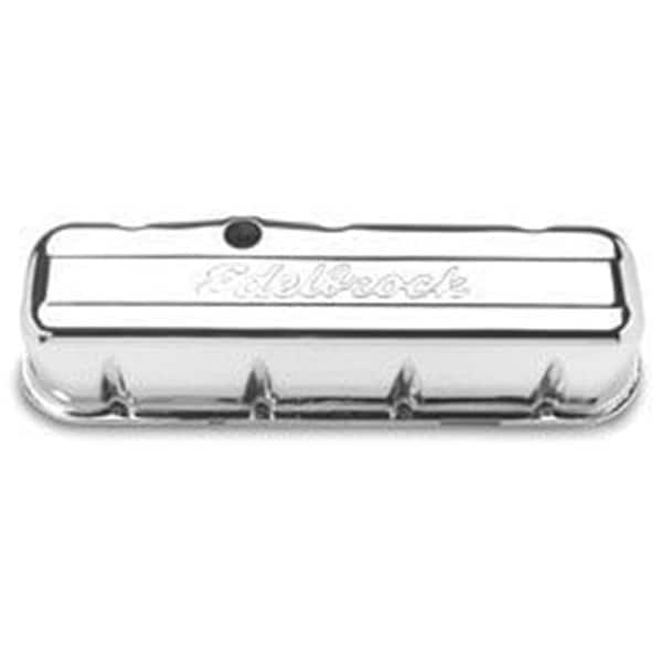 Edelbrock 4680 Signature Series Chrome Valve Cover Chevrolet 396454 E11-4680 - main