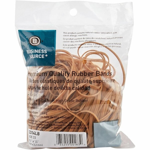 Business Source Rubber Band, Beige, Rubber, PK2 BSN3314LB - main