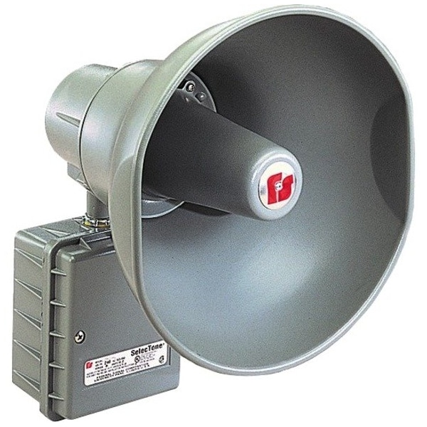 Federal Signal Signaling Device, Horn, Continuous, 120V AC, 110dB at 10 ft, Die-Cast Aluminum, Gray, Surface Mount 300GC-120 - main