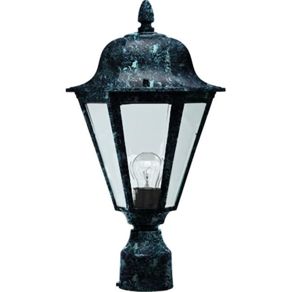 Intense Powder Coated Cast Aluminum Post Top Light Fixture, Verde Green - 17.75 x 9.94 x 9.94 in. IN2930940 - main