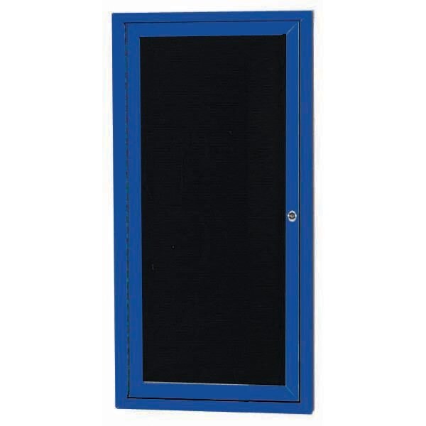 Aarco Outdoor Enclosed Directory w/ Al Frame, Powder Coated Blue, Letter Panel is Black Vinyl, 24''Hx12''W OADC2412B - main