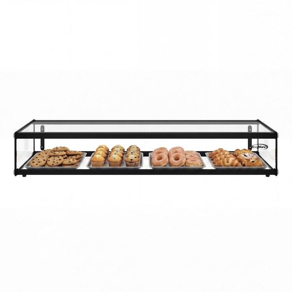 Koolmore 2.3 Cu Ft Slim Flat Dry Bakery Display Case with Black Aluminum Accents KM-DC-24SBK - main