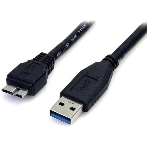 Startech.Com 0.5m (1.5ft) Black SuperSpeed USB 3.0 (5Gbps) Cable A to Micro B - M/M USB3AUB50CMB - main
