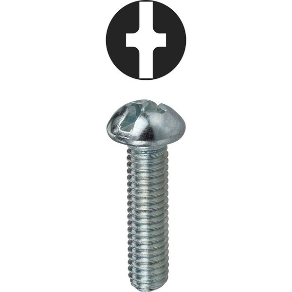 Dottie #8-32 x 1-1/2 in Combination Phillips/Slotted Round Machine Screw, Zinc Plated Carbon Steel, 100 PK RMC832112 - main