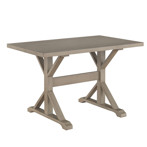 Homeroots 48" Gray Solid Wood Trestle Base Dining Table 517856 - main