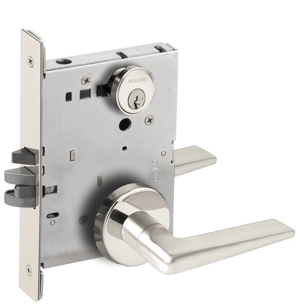 Schlage Grade 1 Entrance Office Mortise Lock, Conventional Cylinder, S123 Keyway, 05 Lever, B Rose, Bright L9050P 05B 625 - main
