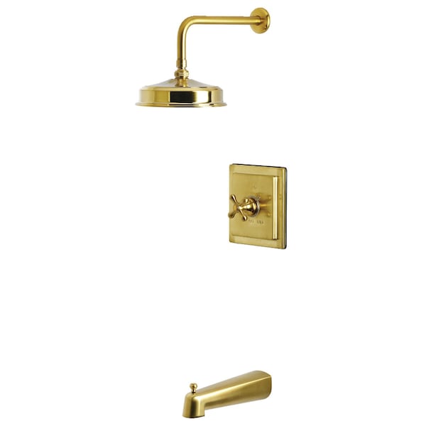 Kingston Brass Single-Handle Pressure Balanced Tub and Shower Faucet, Brushed Brass KB5897AX - main