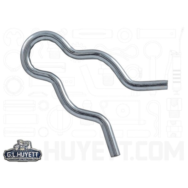 Huyett Hair Pin, Zinc Plated Spring Steel, 0.135 in Wire Dia x 2.000 in L x Fits 23/32 in Shaft BPXZ-156/D - main