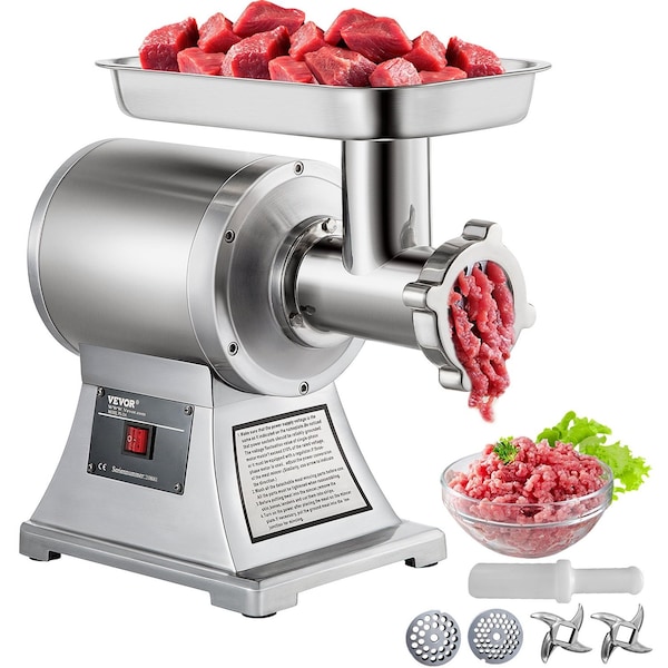Vevor 1.5HP Commercial Electric Meat Grinder 1100W Stainless 550lbs/h Heavy Duty 90800 - main