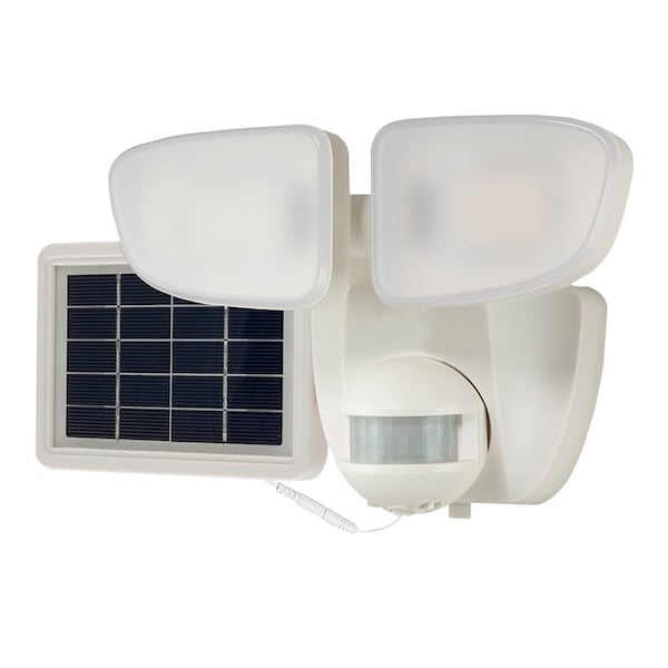 Cooper Lighting Halo SLFS Series Solar Security Light, 70W, 2-Lamp, LED Lamp, Bright White, 1000 Lumens, 4000K Color Temp SLFS1AM2W - main