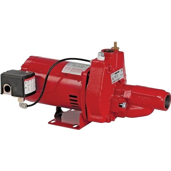 Red Lion Jet Pump with Injector, 17.6 A, 115/230 V, 0.75 hp, 1-1/4 in Suction, 1 in Discharge Connection, Iron 602137 - main