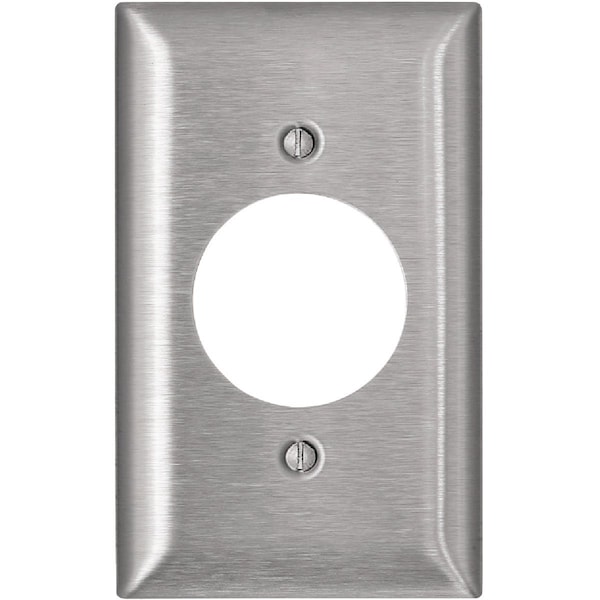 Leviton C-Series 1.6'' Dia. Opening 1-Gang Stainless Steel Outlet Wall Plate R50-SL721-000 - main