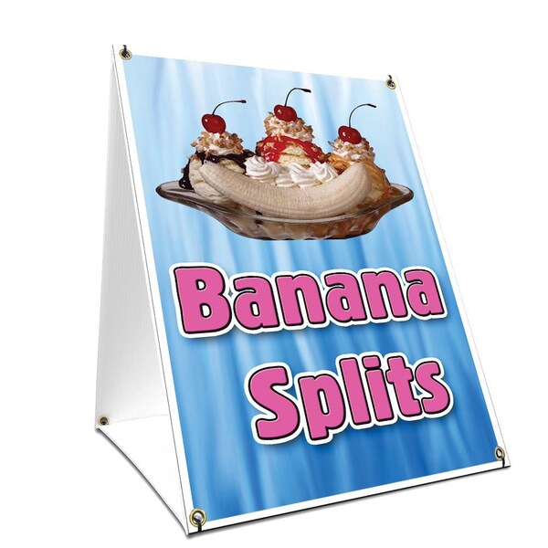 Signmission Banana Splits, 24 Inch x 18 Inch A-frame Yard Sign, Plastic Sign SBC-1824-Banana Splits - main