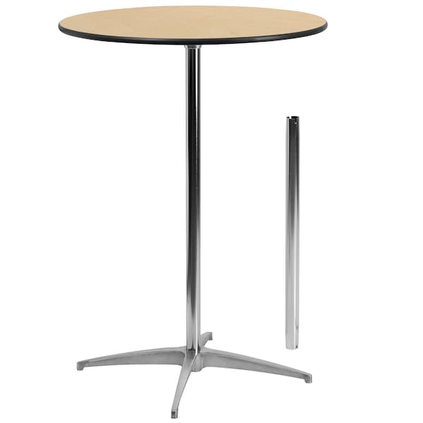 Flash Furniture 30 L, 30 W, 42 H, Birchwood, Chrome, Steel Top, Natural 5-XA-30-COTA-GG - main