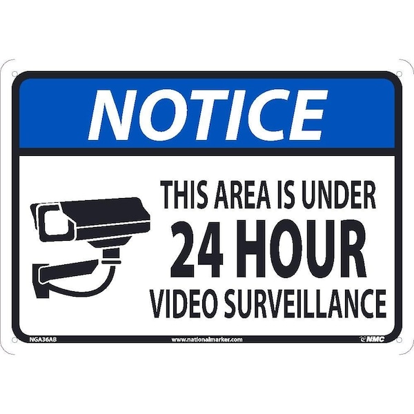 Nmc Notice 24 Hour Video Surveillance Sign, NGA36AB NGA36AB - main
