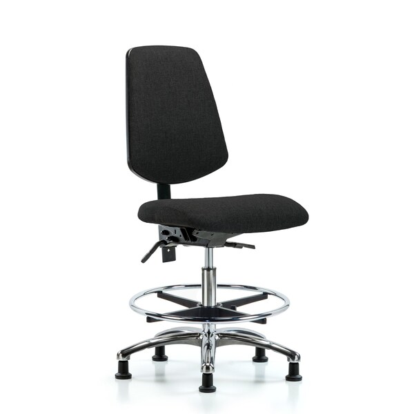 Blue Ridge Ergonomics Fab Med Bench Chair, Bk, CF, Glds, Blk, No Arms, 22" to 29" Height, Black BR-FMBCH-MB-CR-T1-A0-CF-RG-F42 - main
