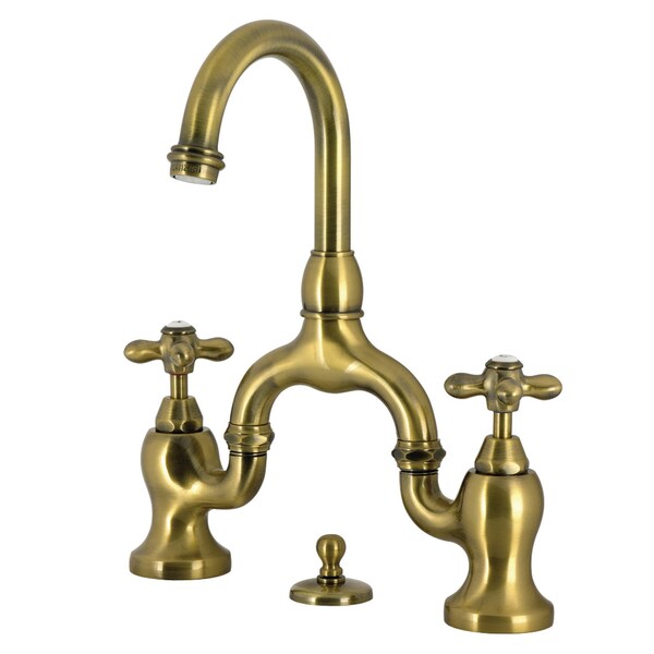 Kingston Brass Bridge Bathroom Faucet with Brass Pop-Up, Antique Brass KS7993AX - main