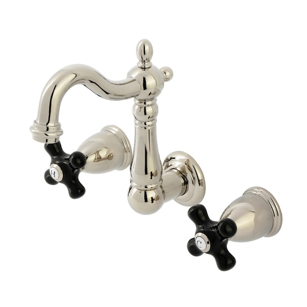 Kingston Brass Double-Handle Wall Mount Bathroom Faucet, Polished Nickel KS1226PKX - main
