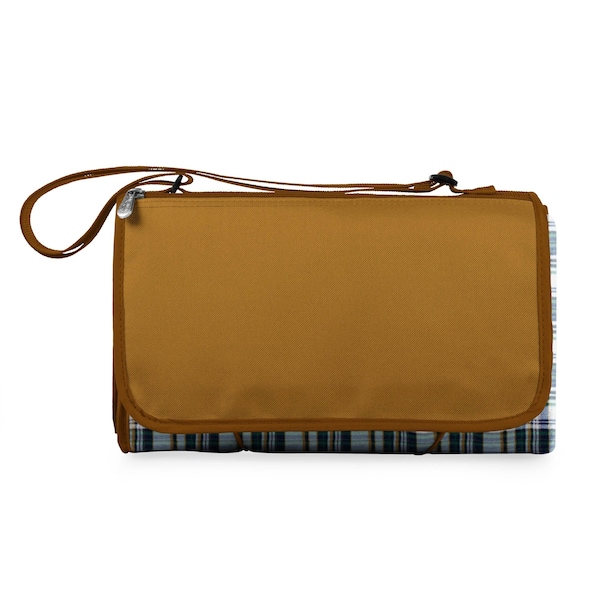 Picnic Time Family Of Brands Blanket Tote XL Outdoor Picnic Blanket, English Plaid Pattern with Beige Flap 920-00-109-000-0 - main