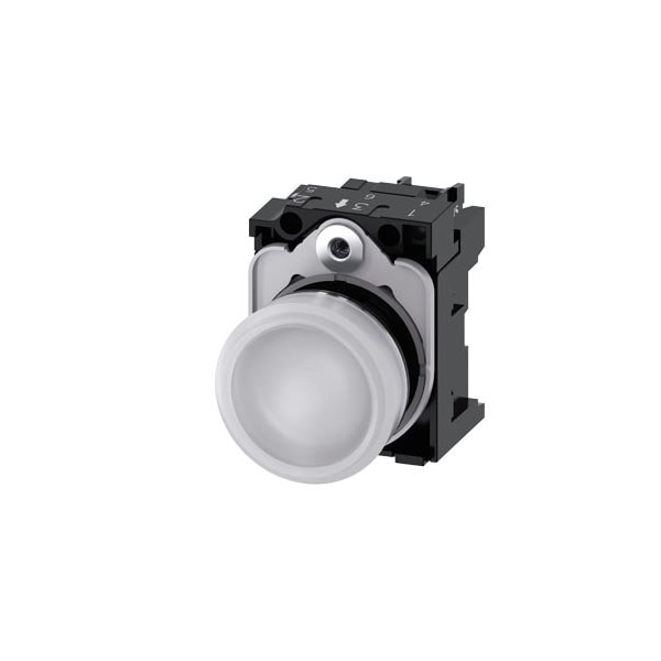 Siemens Indicator lights, 22 mm, round, metal, shiny, white, lens, smooth 3SU1156-6AA60-1AA0 - main