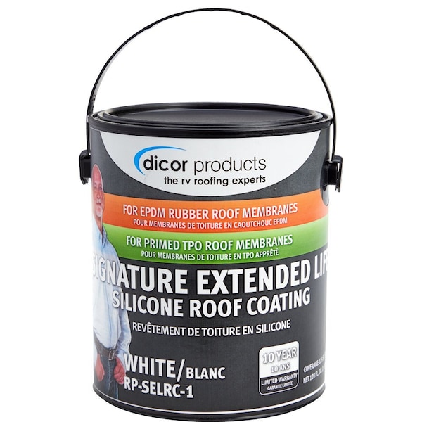 Dicor Use To Protect Roof Membranes, For Rubber RV Roof, Covers 125 Square Feet Per Gallon, White RP-SELRC-1 - main