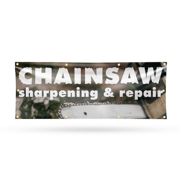 Signmission Chainsaw Sharpening and Repair, 36 Inch x 96 Inch, Vinyl Banner B-96-30514 - main
