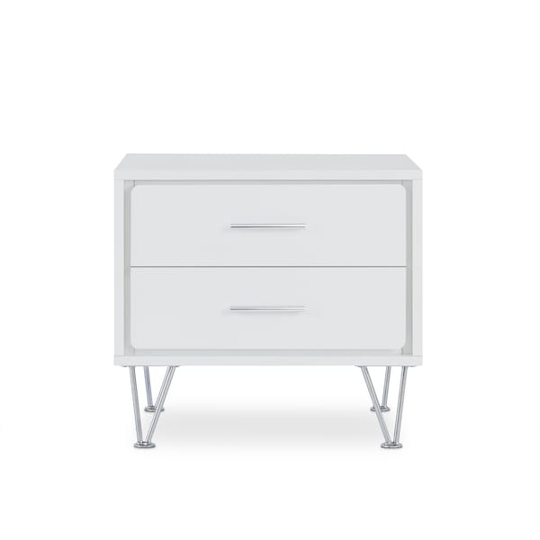 Homeroots 20" White Nightstand With Manufactured Wood Top 286439 - main