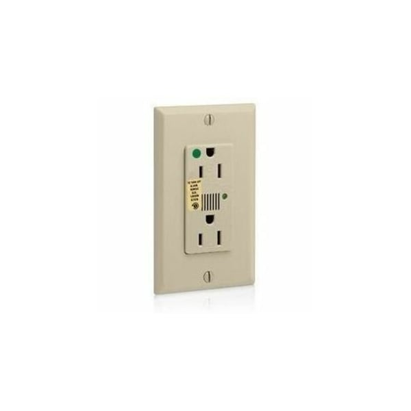 Leviton Surge Protector Receptacle, 15 Amp, 125 Volt, 5-15R NEMA, Ivory 8280-I - main