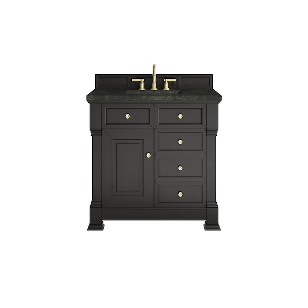 James Martin Vanities Brookfield 36" Single Vanity, Black Onyx, w/ 3 CM Phantome Eclos Top 547-V36-BKO-3PHT - main