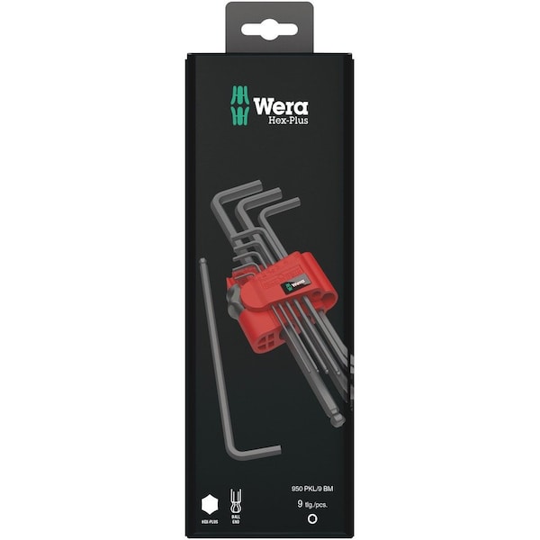 Wera 950/9 Hex-Plus 6 SB L-key set, metric, BlackLaser, 9 pieces 5073596001 - main