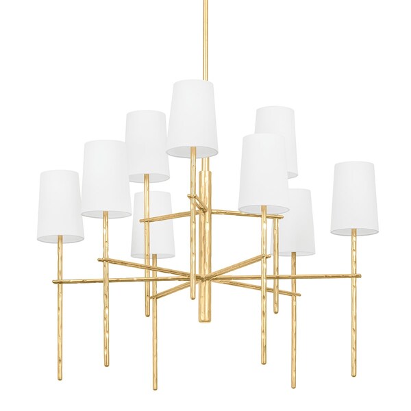 Troy Lighting River 9 Light Chandelier 36 In. Vintage Gold Leaf F8834-VGL - main