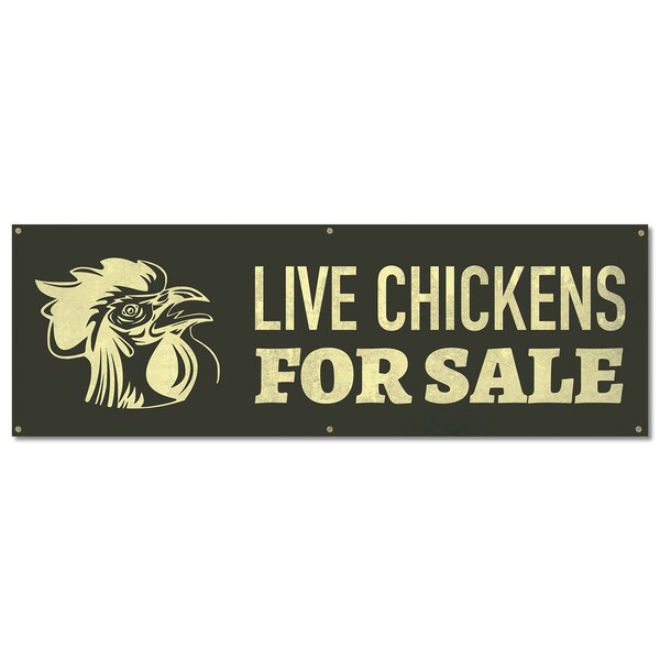 Signmission Live Chickens, 24 Inch, Banner B-72-30400 - main