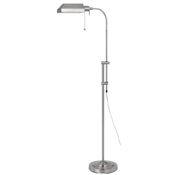 Homeroots 57" Nickel Adjustable Traditional Shaped Floor Lamp With Nickel Square Shade 526223 - main